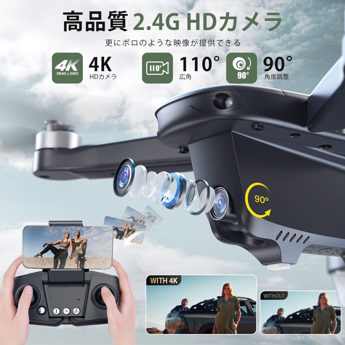 Holy Stone ドローン 4Kカメラ付き GPS搭載 リモートID内蔵 ブラシレスモーター 折り畳み式 バッテリー2個 飛行時間46分 – Holy  Stone Japan